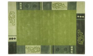 THEKO Teppich ¦ grün ¦ Wolle ¦ Maße (cm): B: 90 H: 1