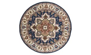 THEKO Wollteppich  Royal Heriz ¦ blau ¦ Wolle ¦ Maße (cm): B: 150 H: 1