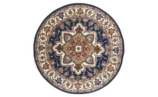 THEKO Wollteppich  Royal Heriz ¦ blau ¦ Wolle ¦ Maße (cm): B: 150 H: 1